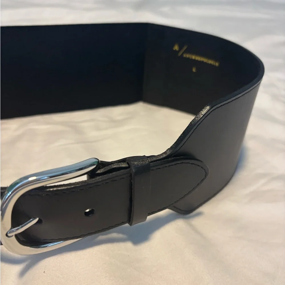 Anthropologie Black Belt with Silver Buckle - Picture 2 of 5